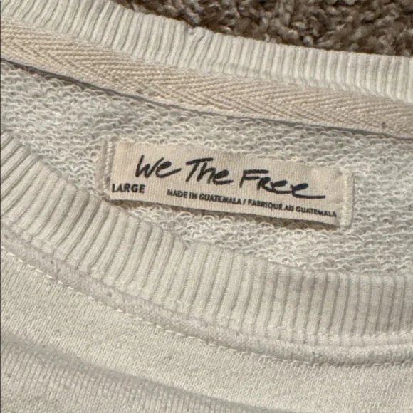 Free People / We The Free creamy white & black New York Camden sweatshirt (L) - Picture 2 of 9
